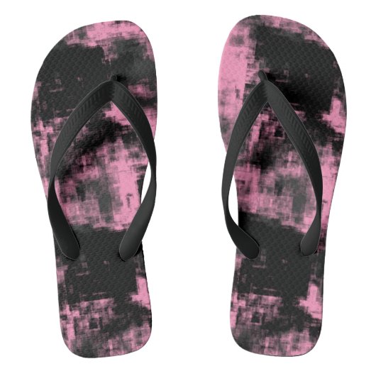 Roze zwart en grijs teenslippers (Voetbed)