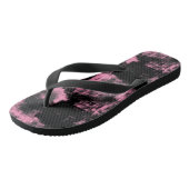 Roze zwart en grijs teenslippers (Schuin)