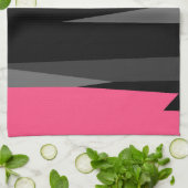 Roze Zwart en Grijs Theedoek (Gevouwen)
