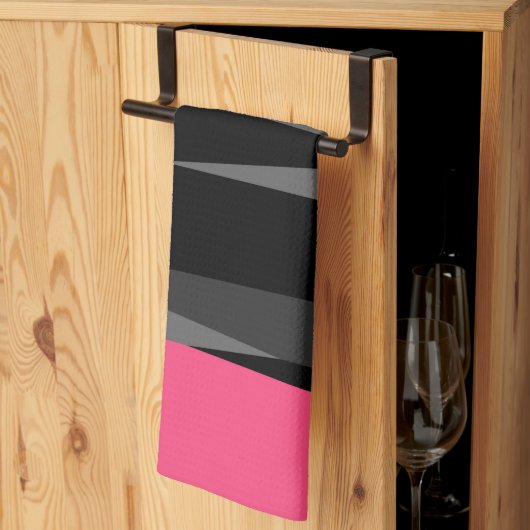 Roze Zwart en Grijs Theedoek (Derde Gevouwen)