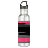 Roze zwart en grijs waterfles  (Voorkant)