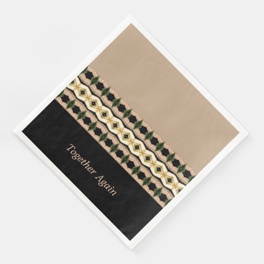 Roze zwart en Taupe Elegant Servet (Hoek)