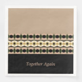 Roze zwart en Taupe Elegant Servet (Voorkant)