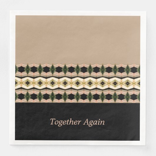 Roze zwart en Taupe Elegant Servet (Voorkant)