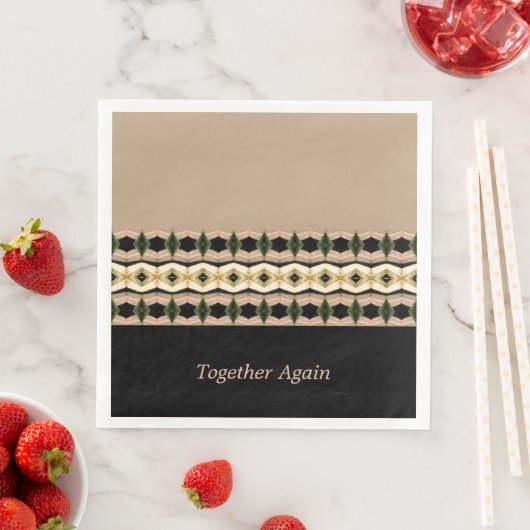 Roze zwart en Taupe Elegant Servet (Insitu)