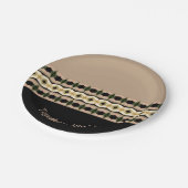 Roze Zwart en tinten van groen Papieren Bordje (Gekanteld)