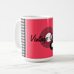 Roze, zwart en wit 1950s thema koffiemok
