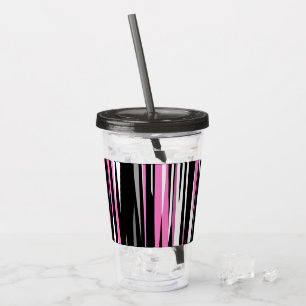 Roze zwart en wit Abstract Acryl Drinkbeker