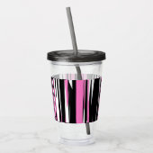 Roze zwart en wit Abstract Acryl Drinkbeker (Links)