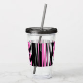 Roze zwart en wit Abstract Acryl Drinkbeker (Achterkant)