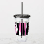 Roze zwart en wit Abstract Acryl Drinkbeker (Rechts)