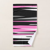 Roze zwart en wit Abstract Bad Handdoek (Handdoek)