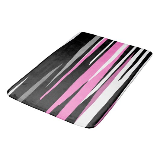 Roze zwart en wit Abstract Badmat (Gekanteld)
