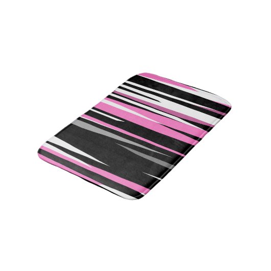 Roze zwart en wit Abstract Badmat (Gekanteld)