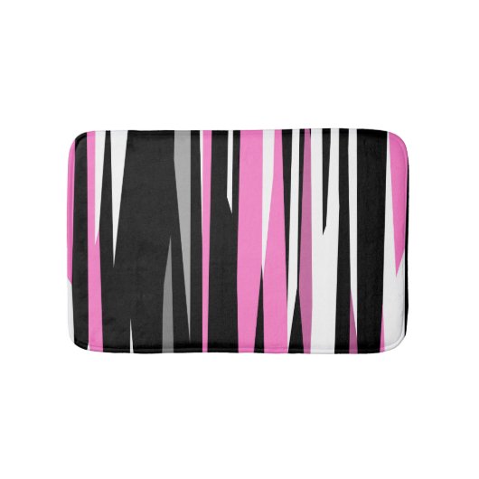 Roze zwart en wit Abstract Badmat (Voorkant)
