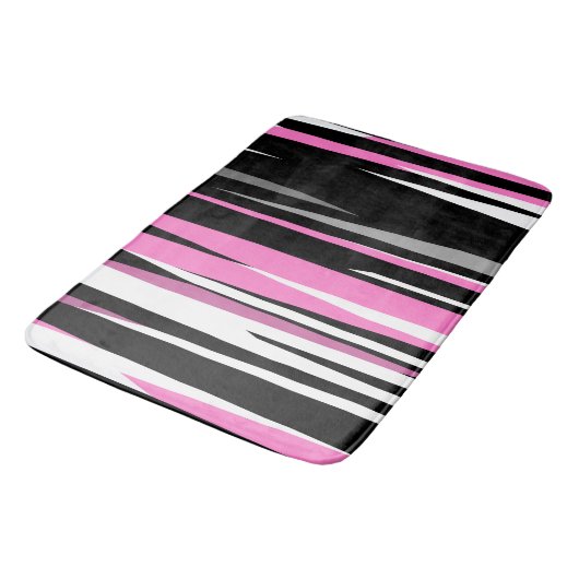 Roze zwart en wit Abstract Badmat (Gekanteld)
