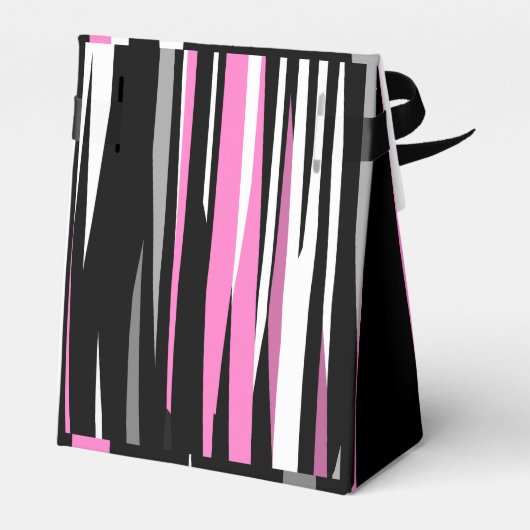Roze zwart en wit Abstract Bedankdoosjes (Achterkant)