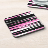 Roze zwart en wit Abstract Bier Onderzetter (Linkerzijde)