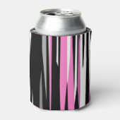 Roze zwart en wit Abstract Blikjeskoeler (Blikje Voorkant)