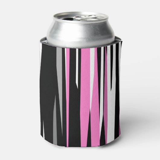 Roze zwart en wit Abstract Blikjeskoeler (Blikje Voorkant)