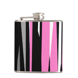 Roze zwart en wit Abstract Heupfles