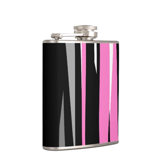 Roze zwart en wit Abstract Heupfles (Rechts)