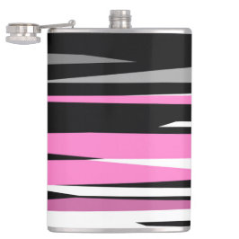 Roze zwart en wit Abstract Heupfles