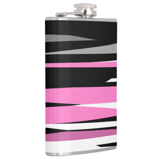 Roze zwart en wit Abstract Heupfles (Rechts)