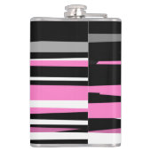 Roze zwart en wit Abstract Heupfles (Achterkant)