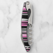 Roze zwart en wit Abstract Kurkentrekker (Achterkant)