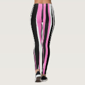 Roze zwart en wit Abstract Leggings (Achterkant)