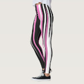 Roze zwart en wit Abstract Leggings (Links)