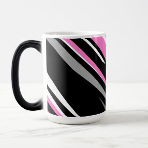 Roze zwart en wit Abstract Magische Mok