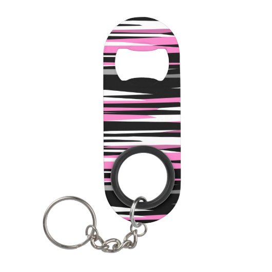Roze zwart en wit Abstract Mini Flessenopener (Voorkant)