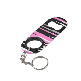 Roze zwart en wit Abstract Mini Flessenopener