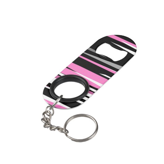 Roze zwart en wit Abstract Mini Flessenopener (Achterkant Gekanteld)