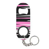 Roze zwart en wit Abstract Mini Flessenopener (Achterkant)