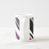 Roze zwart en wit Abstract Porselein Kop (Achterkant)