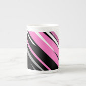 Roze zwart en wit Abstract Porselein Kop (Voorkant)