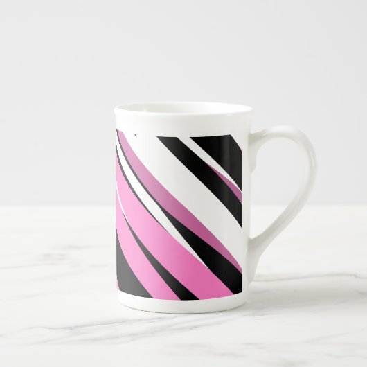 Roze zwart en wit Abstract Porselein Kop (Rechts)