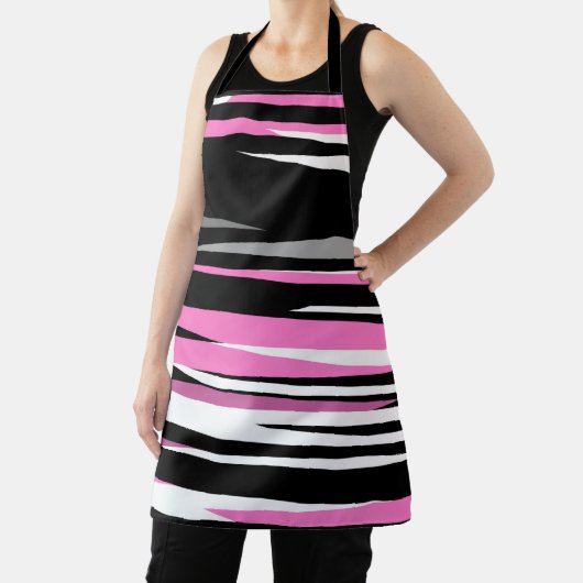 Roze zwart en wit Abstract Schort (Insitu)