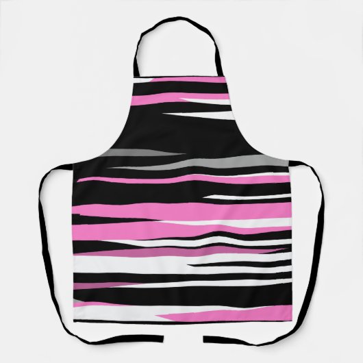Roze zwart en wit Abstract Schort (Voorkant)