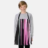 Roze zwart en wit Abstract Schort (Gedragen)