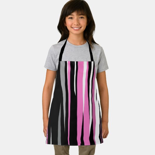 Roze zwart en wit Abstract Schort (Insitu)