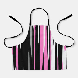 Roze zwart en wit Abstract Schort