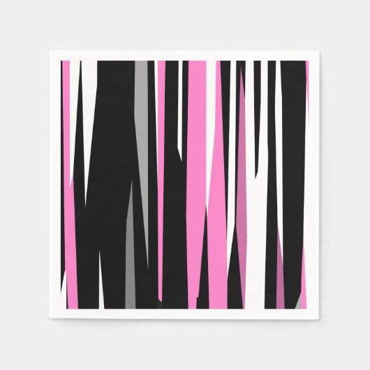 Roze zwart en wit Abstract Servet (Voorkant)