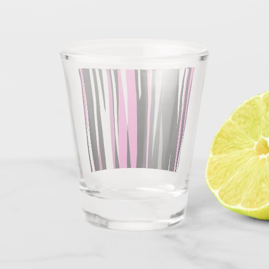 Roze zwart en wit Abstract Shot Glas (Achterkant)