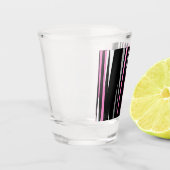 Roze zwart en wit Abstract Shot Glas (Links)
