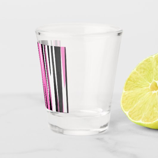 Roze zwart en wit Abstract Shot Glas (Rechts)