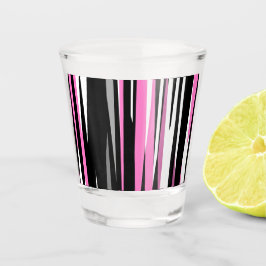 Roze zwart en wit Abstract Shot Glas
